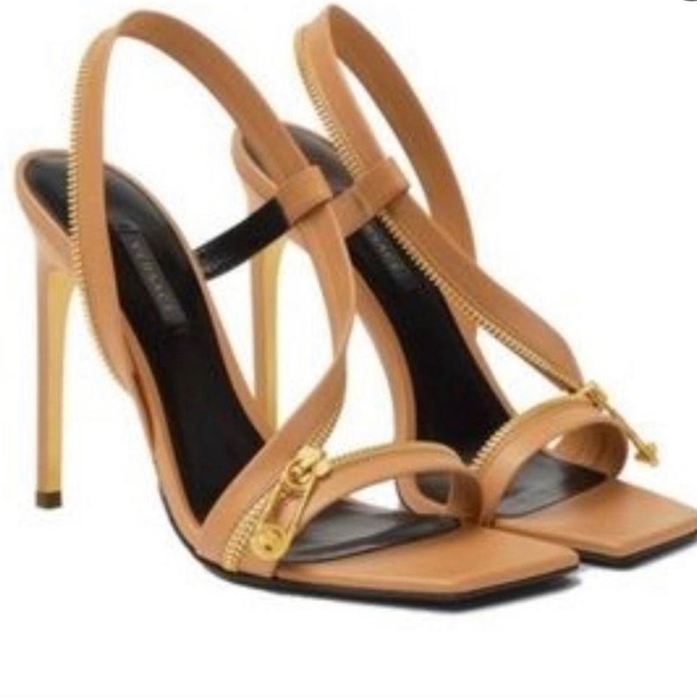 Brand new size 38.5 versace 95mm safety pin zipper heel